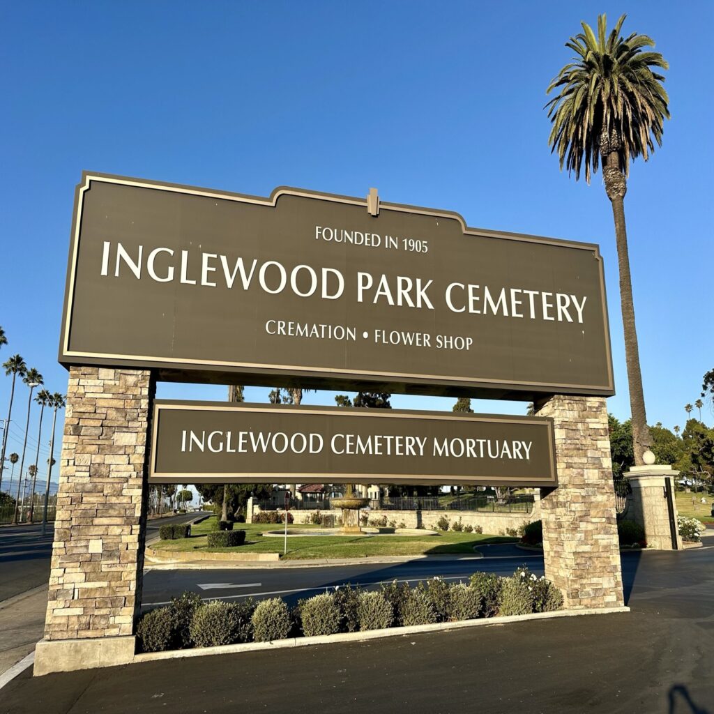 Bayer Cemetery Brokers Inglewood Park Florence Avenue Entrance