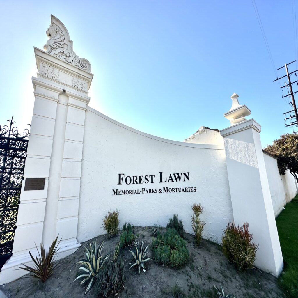 Forest Lawn Long Beach Entrance Sign - Bayer Cemetery Brokers