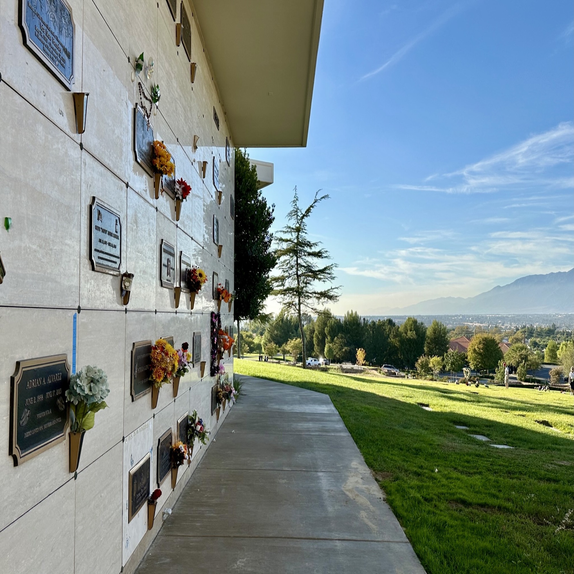 Two side by side crypts in Valley View Mausoleum