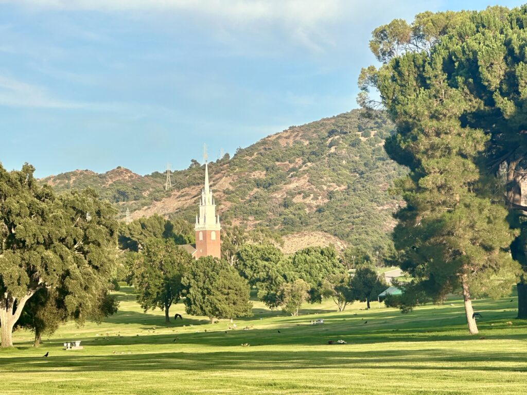 View towards Old North Church from Eternal Love, Forest Lawn Hollywood Hills