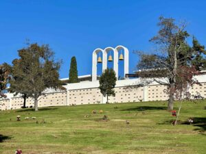 Beautiful spring grounds at El Camino Memorial Park, a premier location served by Bayer Cemetery Brokers.