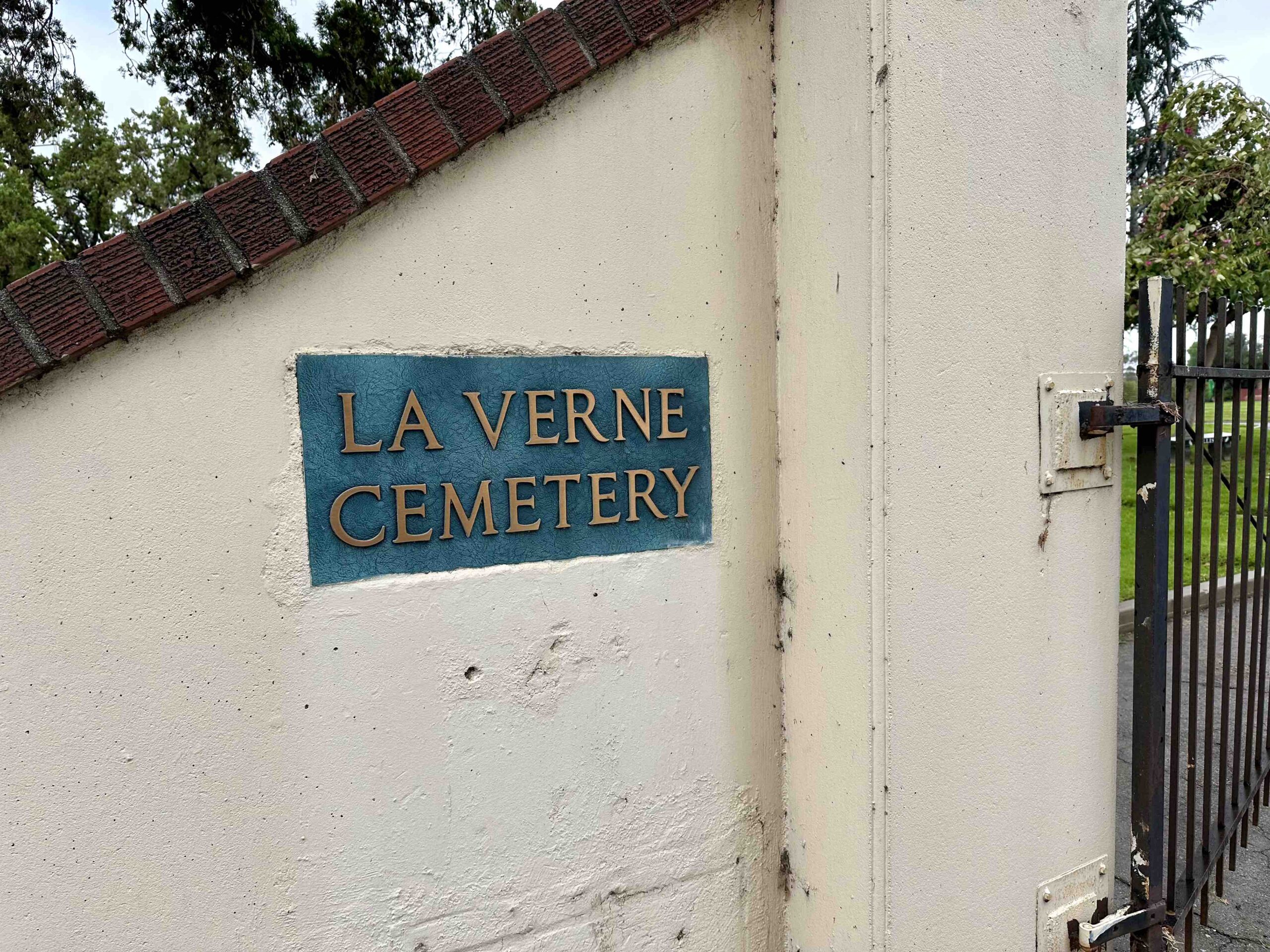 Bayer Cemetery Brokers La Verne Cemetery Entrance Sign