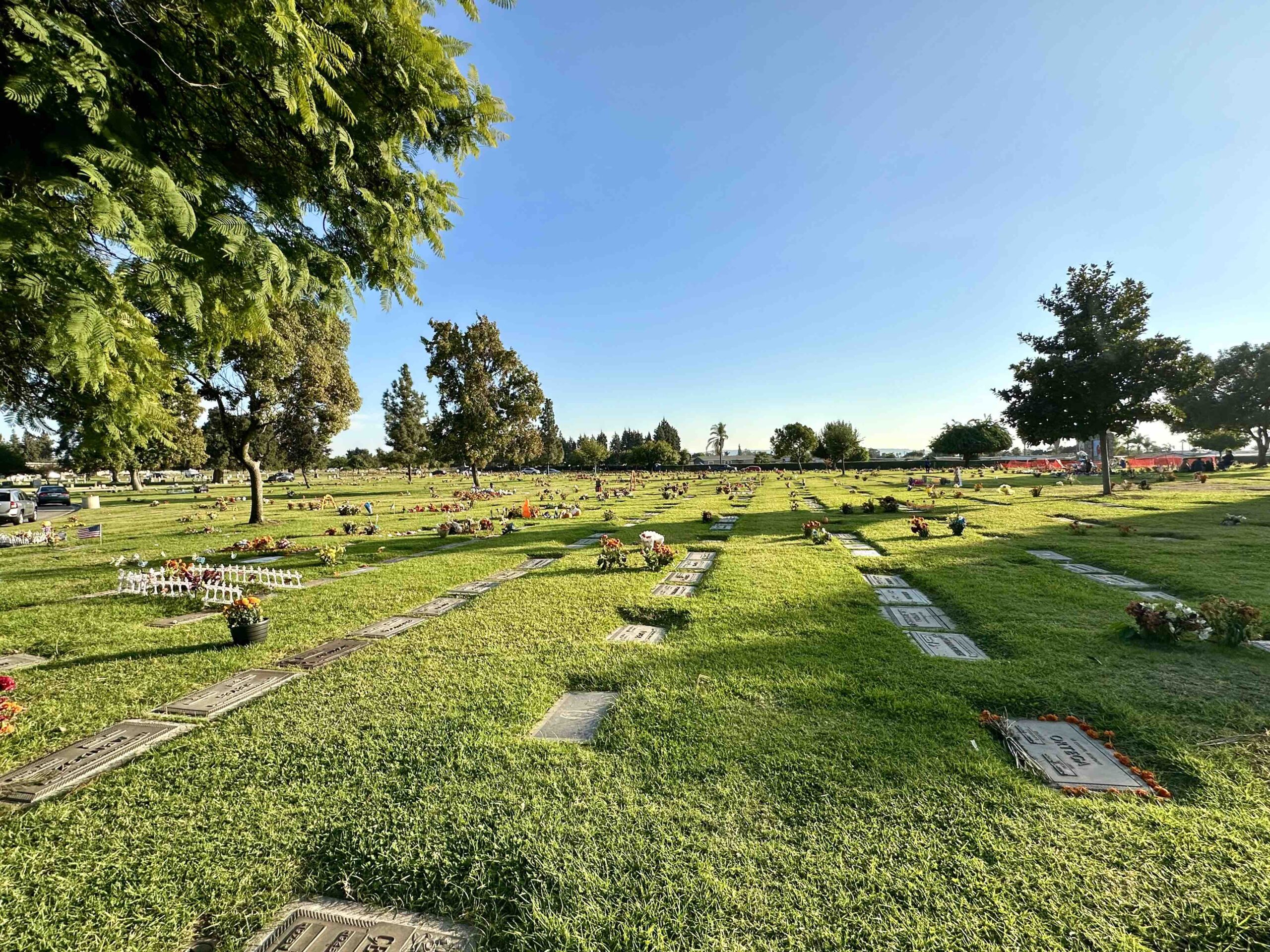 Four grave spaces together in the Garden of Memory