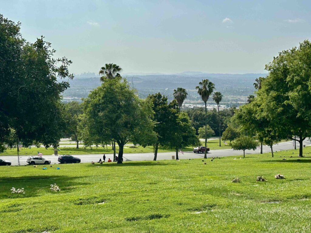 View from Gateway Terrace Rose Hills Memorial Park Whittier-Bayer Cemetery Brokers