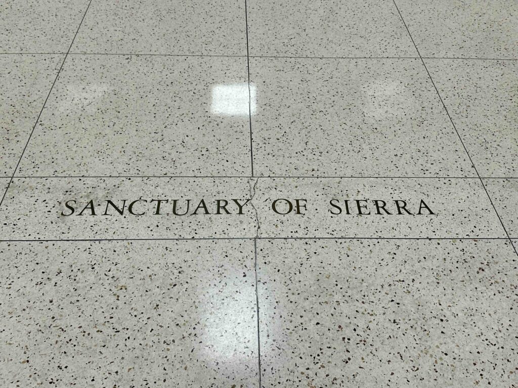 Inglewood Park Cemetery Sanctuary of the Sierra Entrance within Sunset Mission Mausoleum Bayer Cemetery Brokers