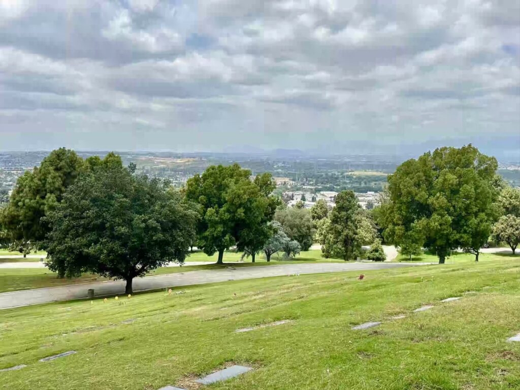 View from Suncrest Rose Hills Memorial Whittier-Bayer Cemetery Brokers