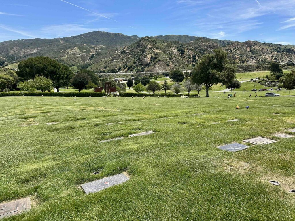 Eternal Valley Memorial Park Newhall View of Dawn Lawn - Bayer Cemetery Brokers