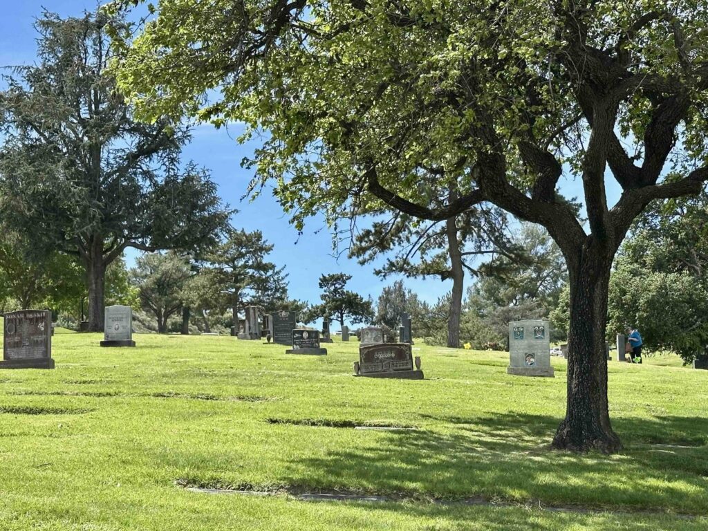 Eternal Valley Memorial Park Newhall View of Pioneer Lawn 2 - Bayer Cemetery Brokers