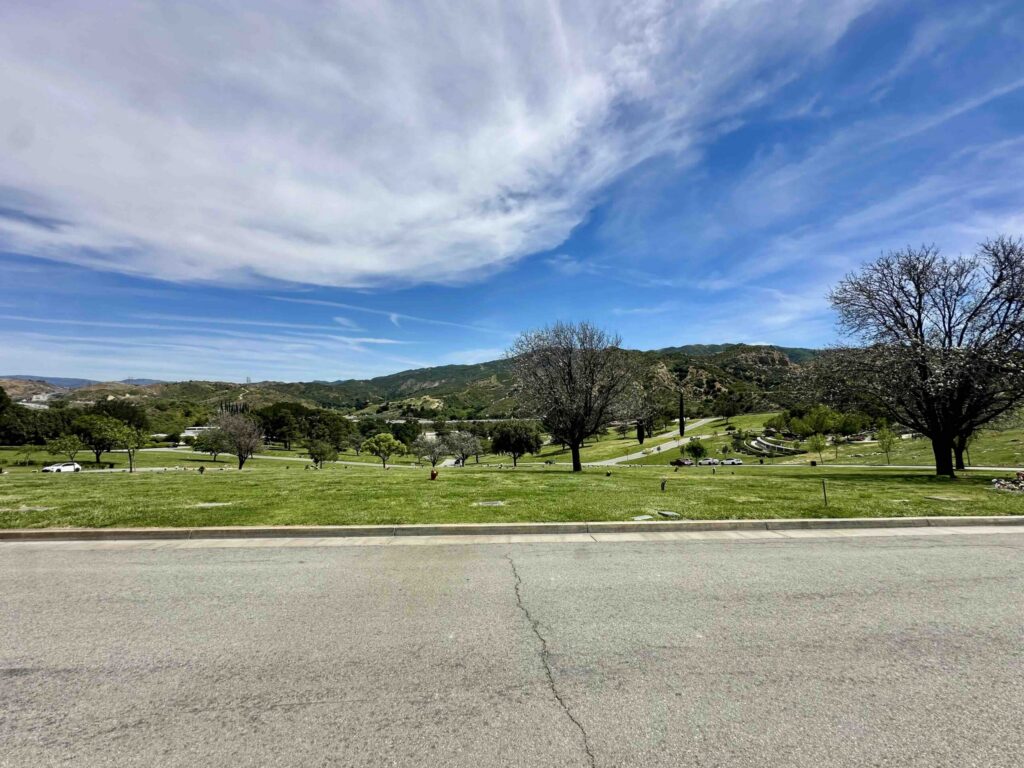 Eternal Valley Memorial Park Newhall View of Prayer Lawn 2 - Bayer Cemetery Brokers
