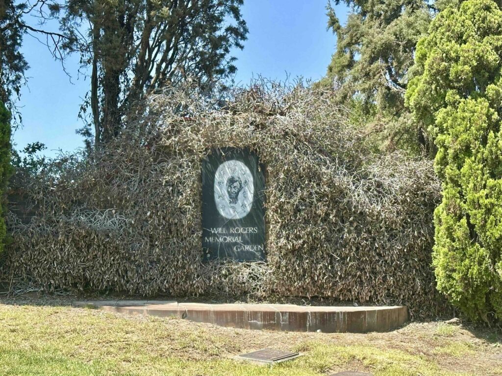 Eternal Valley Memorial Park Newhall View of Will Rogers Memorial Sign- Bayer Cemetery Brokers