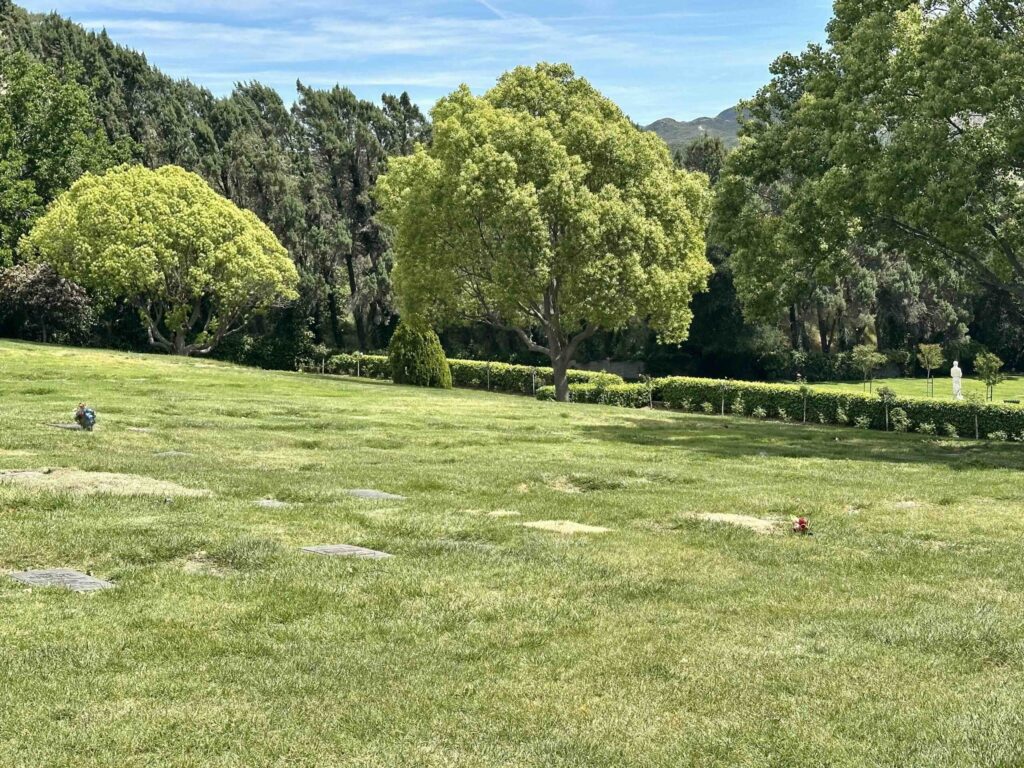 Eternal Valley Memorial Park Newhall View of Will Rogers Lawn- Bayer Cemetery Brokers