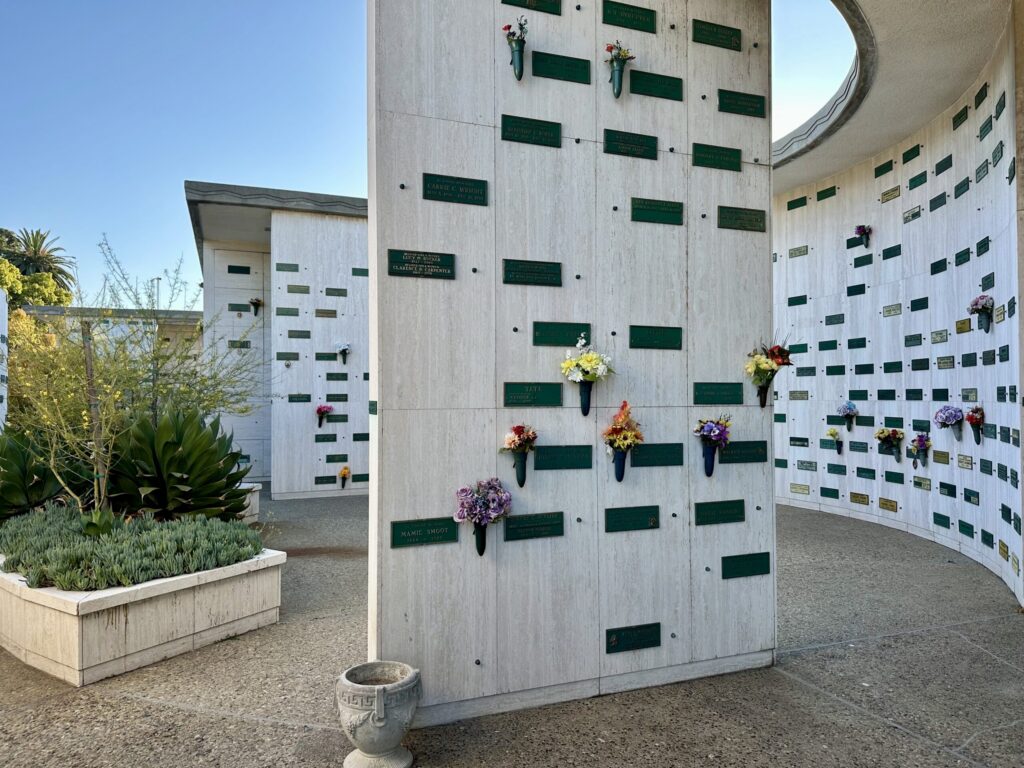 View of Capistrano Gardens Panels at Inglewood Park Cemetery. Provided by Bayer Cemetery Brokers.