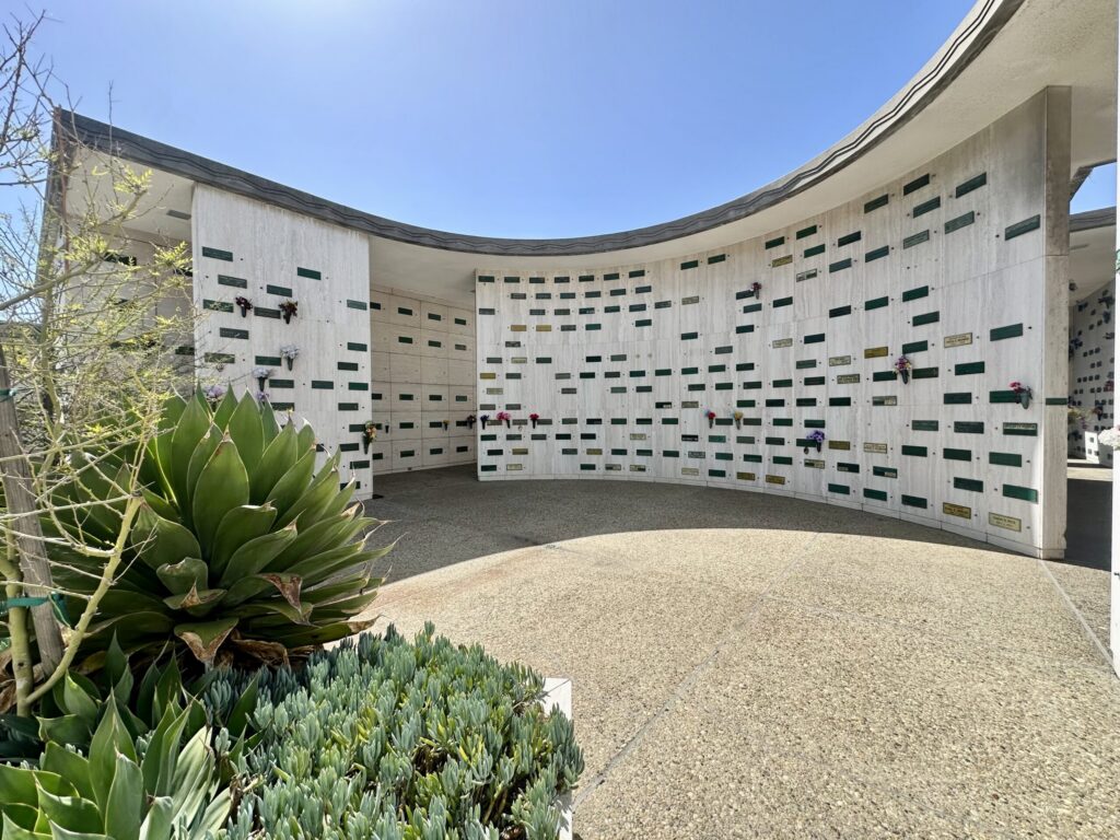 View of Capistrano Gardens Panels at Inglewood Park Cemetery. Provided by Bayer Cemetery Brokers.