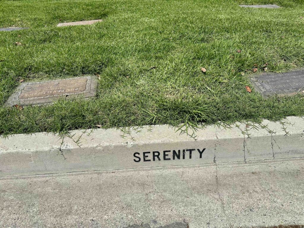 Serenity lawn curb marker at Forest Lawn Memorial Park Covina - Bayer Cemetery Brokers