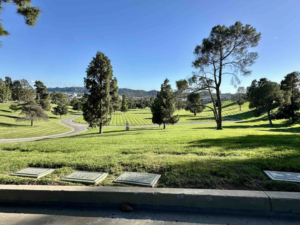 View across Sunrise Slope at Forest Lawn Memorial Park Glendale - Bayer Cemetery Brokers